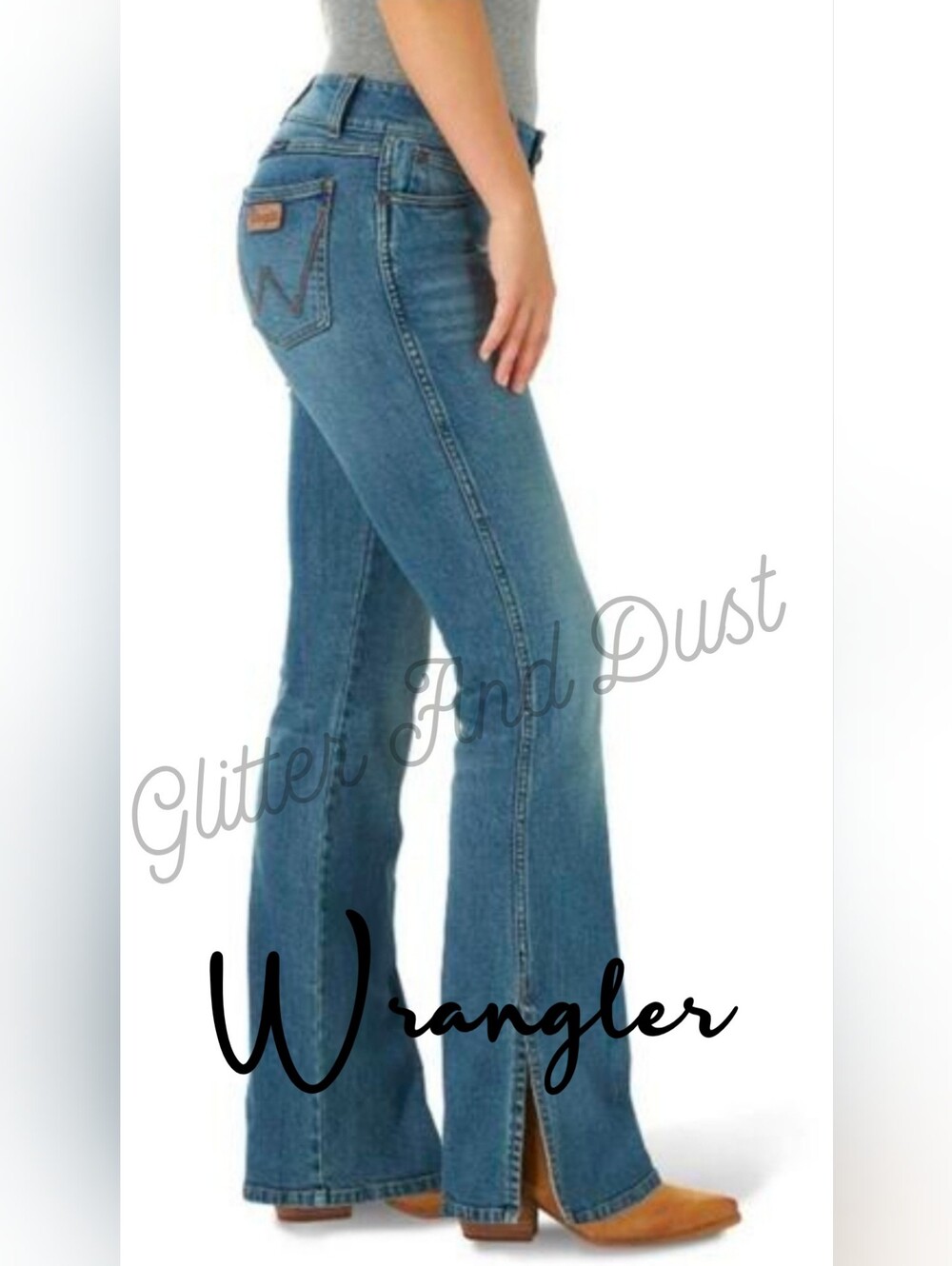 Wrangler Riley Retro Mid Rise Blue Denim Jeans